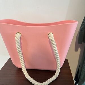 Pink Tote Bag with Rope Handles